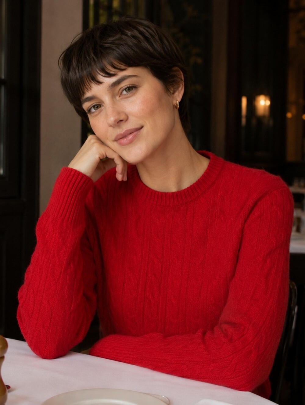 BLOOMINGDALES 100% Cashmere Vintage Sweater In Berry Red | M
